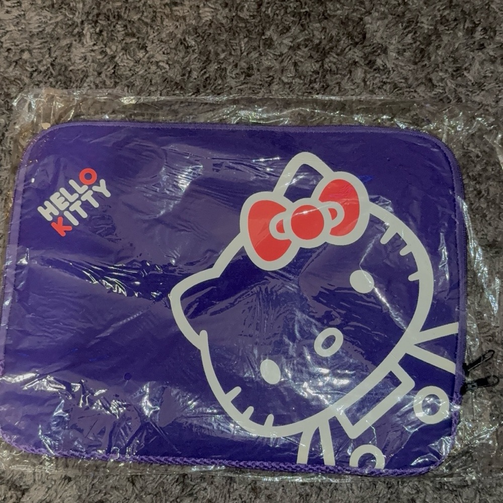 Hello Kitty Purple Zippered Pouch with Red Bow